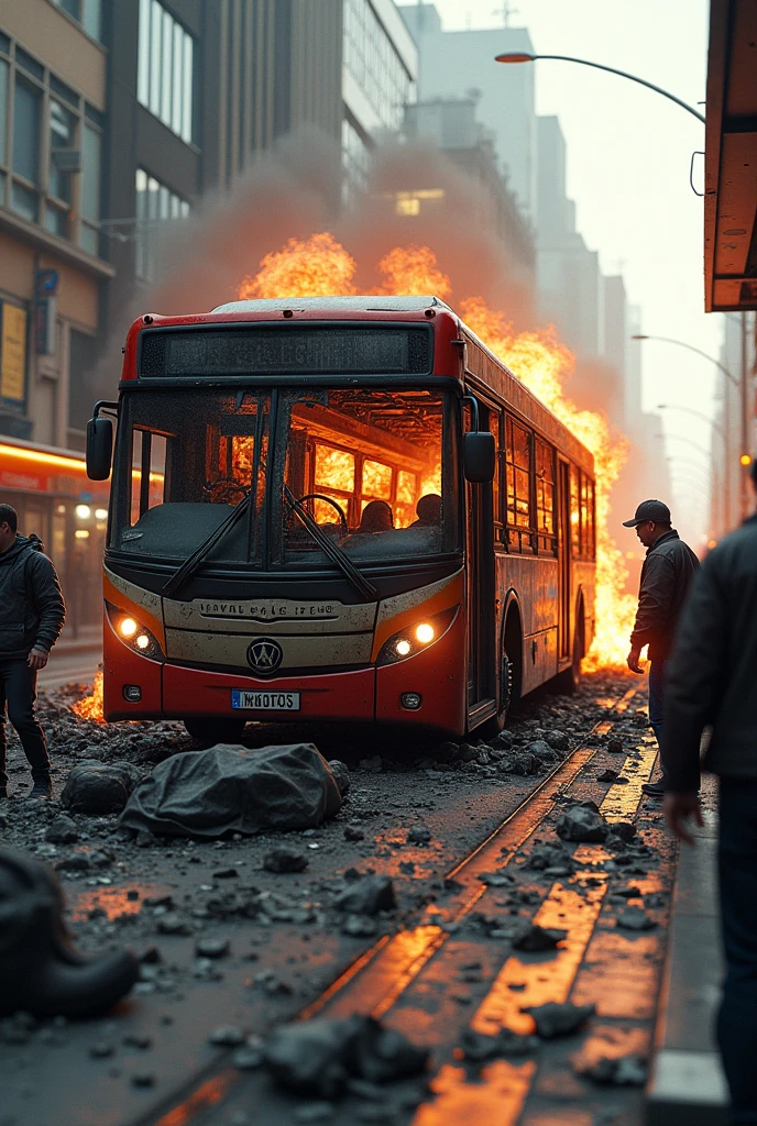 Bus gas explosion、Realistic texture、Realistic images、Very detailed