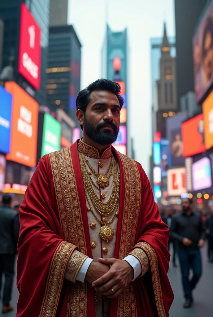A men indian and rich for a back side new york time square