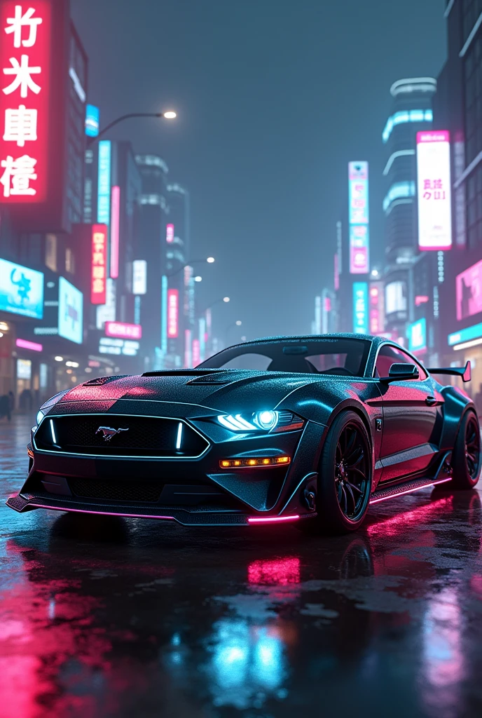 Cyberpunk themed Ford Mustang 2025