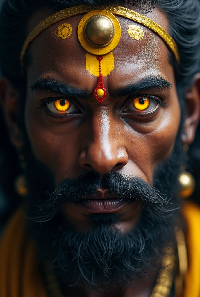 Bhagwan Vitthal with yellow eyes only face