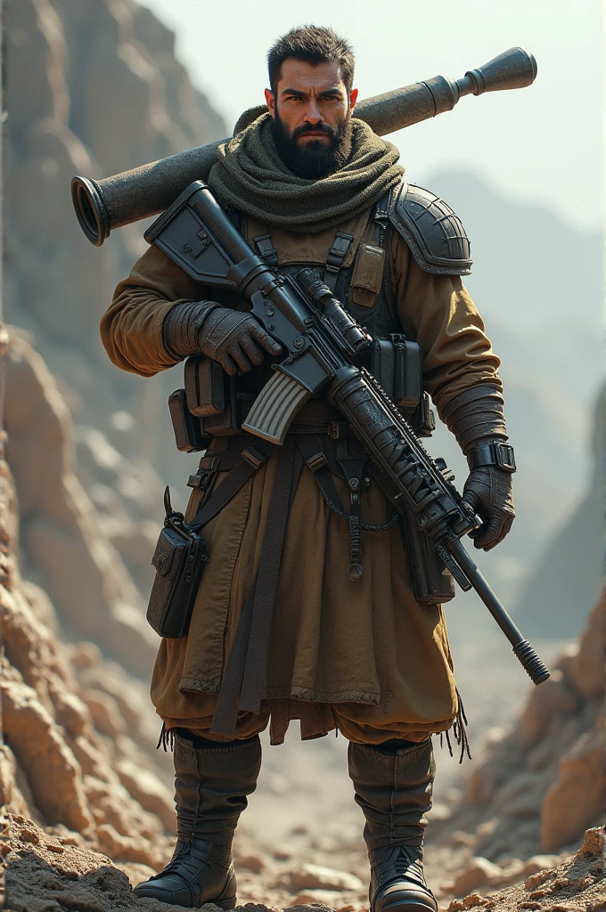 Guerrero Uzbek man armor light RPG style