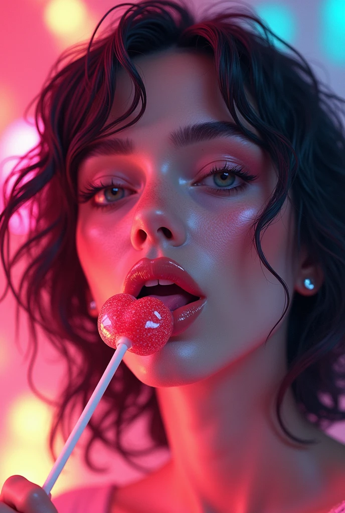 (masterpiece:1.2,Superior Quality,mirror-like,Cinematic Experience,Realistic:2.0,RAW Photos:2.0),8k,wallpaper,Beautiful and sensual female face,(Super sexyな顔:2.0),(Super sexy:2.0),(Super-functional:2.0),(dynamic:2.0),A woman licking a lollipop seductively2.0),(pop:2.0),(progressive:2.0),(psychedelic:2.0),Vector art,(Flat Design:2.0),(Background is candy:2.0),(Detailed face:2.0)