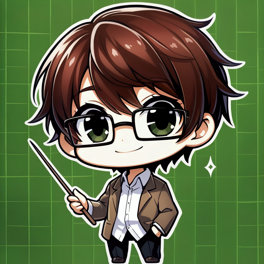 Wearing glasses、Cartoon boy with a pointer in his hand, Little art, honest, advanced digital Little art, shinkai honest, fukaya yuichiro, Little, Little style, Little anime, Nendoroid-like style, Official Fan Art, Artwork by Ryuta Ueda, anime Little, Inspired by Hisui Sugiura, Kentaro Miura art style