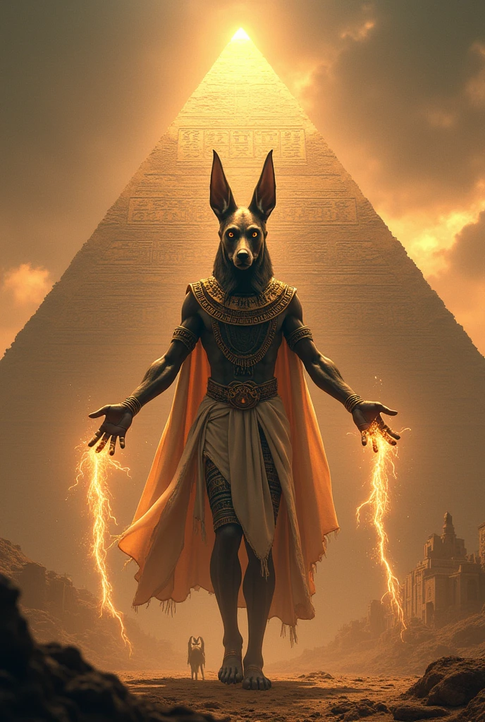 Anubis egyptian god phyramid magic profile