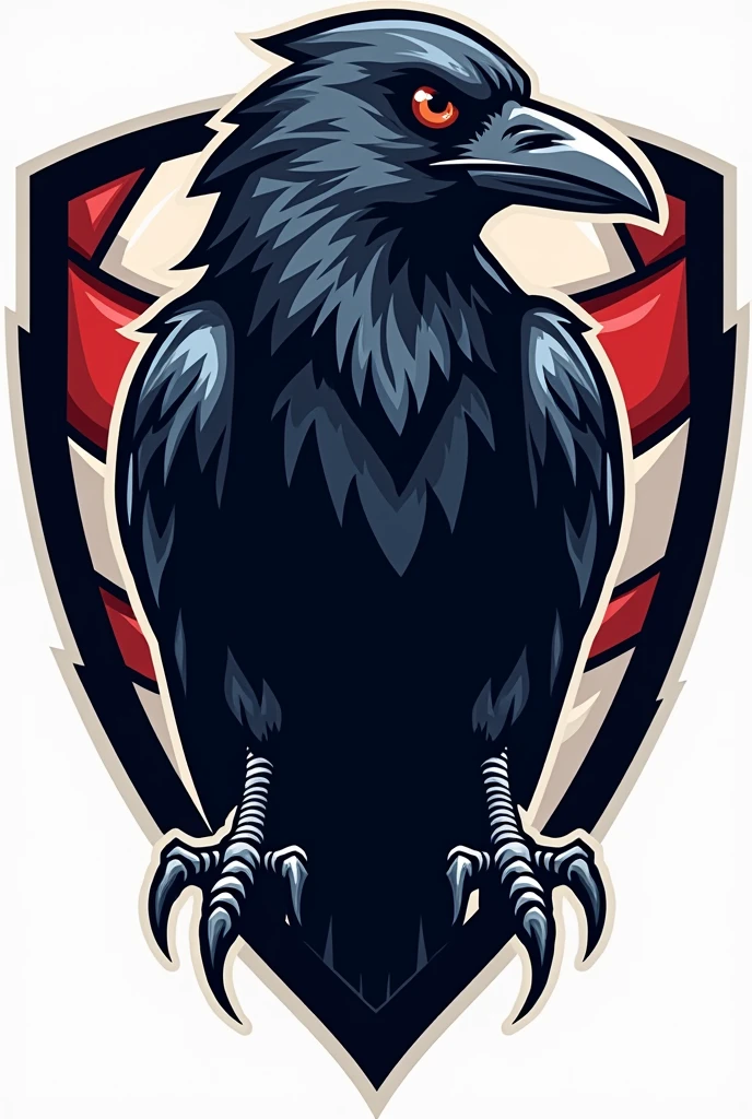 A volleyball team logo featuring a crow named The Crow