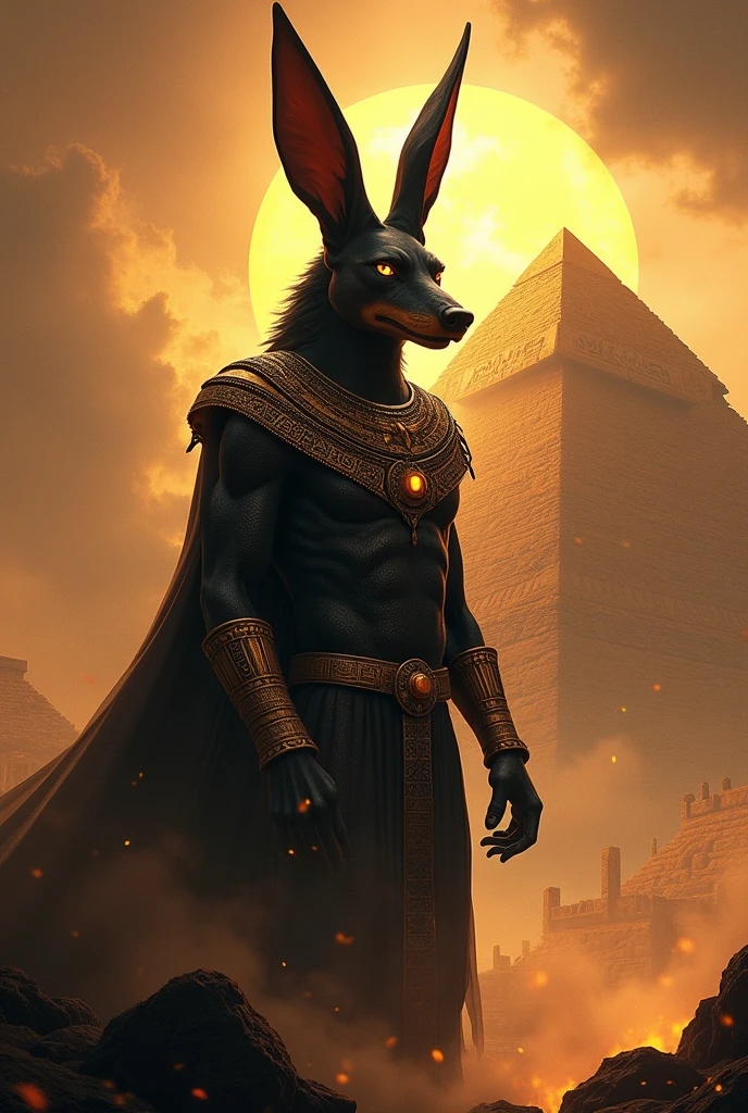 Anubis egyptian god phyramid magic dynamic