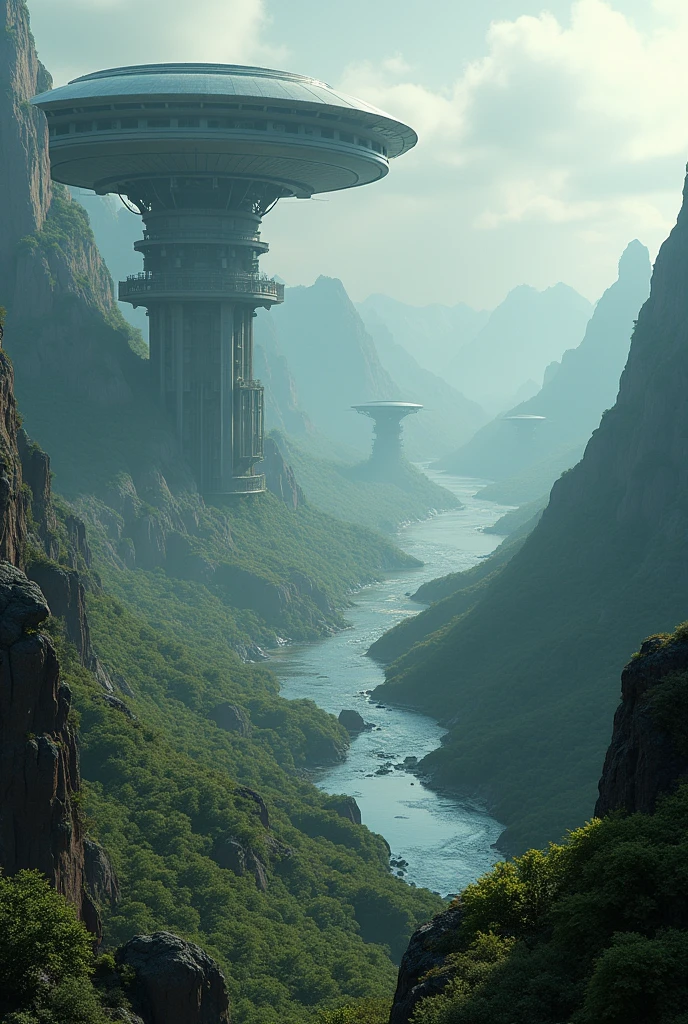 intricate 3D digital art, highly detailed fantasy world, dramatic lighting, sweeping landscapes, epic architecture, mysterious structures, advanced technology, futuristic elements, muted color palette, cinematic atmosphere, photorealistic rendering, best quality, 8k, highres, masterpiece, ultra-detailed, realistic, photorealistic, photo-realistic, HDR, UHD, studio lighting, ultra-fine painting, sharp focus, physically-based rendering, extreme detail description, professional, vivid colors, bokeh