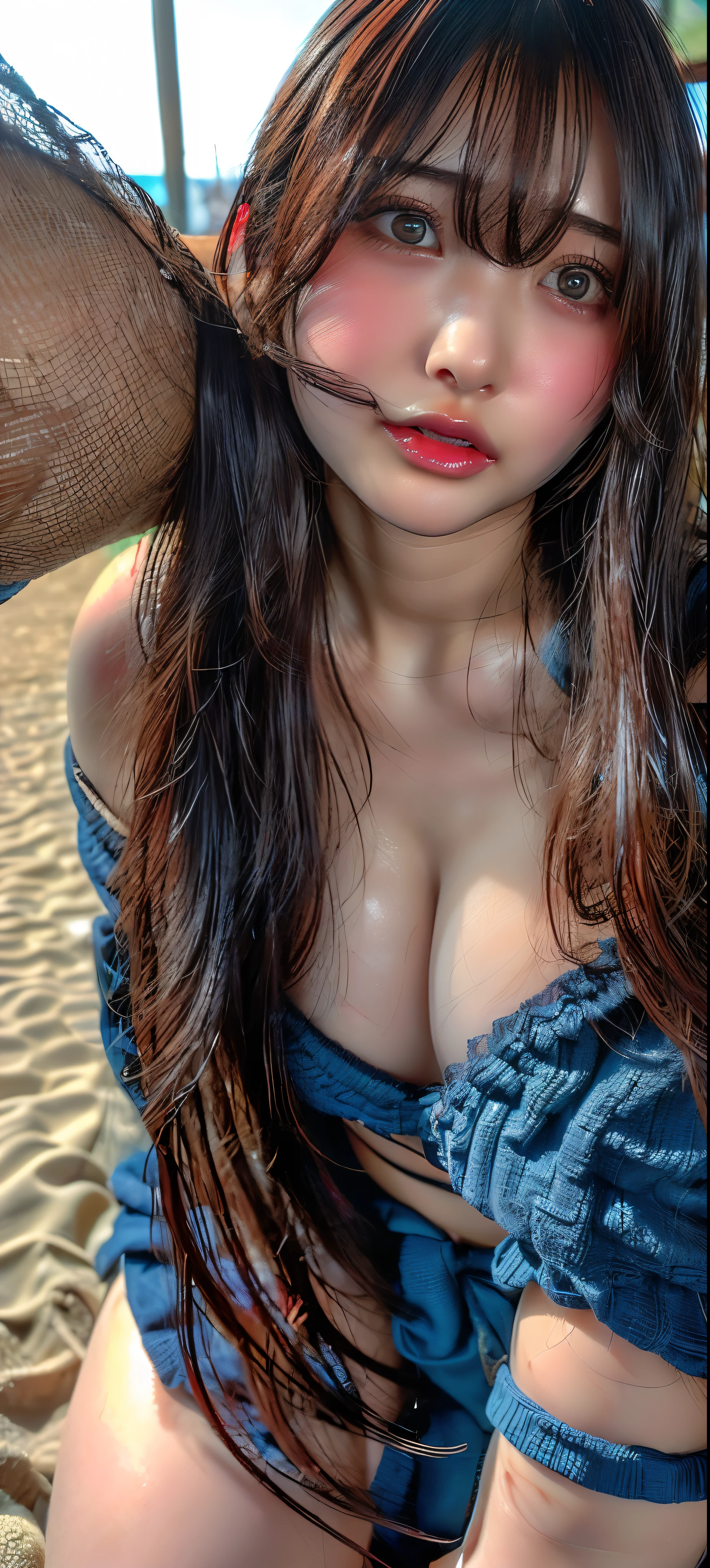 ((The most beautiful mother in Japan))、((sexly))((Sex Education Mom))((sexlyで卑猥すぎるママ))、((Big breasts that are too big and a little saggy))、((Very soft breasts when massaged))、((Smooth Bob Hair))((Wearing a lewd shiny micro bikini))((Perfect body))、((クールな顔立ちにピュアでsexlyな表情))、((A motherly face))、((Sweaty body))((涙とsexlyな目))、((Bask in the sunlight))、((Beach background))((Mom is full of sex appeal))、((Sweat makes the skin oily and shiny.))、((Realistic mommy boobs))、((Sweaty, shiny skin))、((超弩級の卑猥なsexly身体))((セックス前のsexlyな雰囲気の写真))、((Sweat is running down her cleavage))、、((Plumplung))((Breasts that make you want to suck them))、((Breasts that make you want to squeeze them when you see them))、((Staring at the camera with a shy and embarrassed look))、((The shape of the female genitalia is clearly visible))、((She looks shyly at the camera with a lewd expression.))、