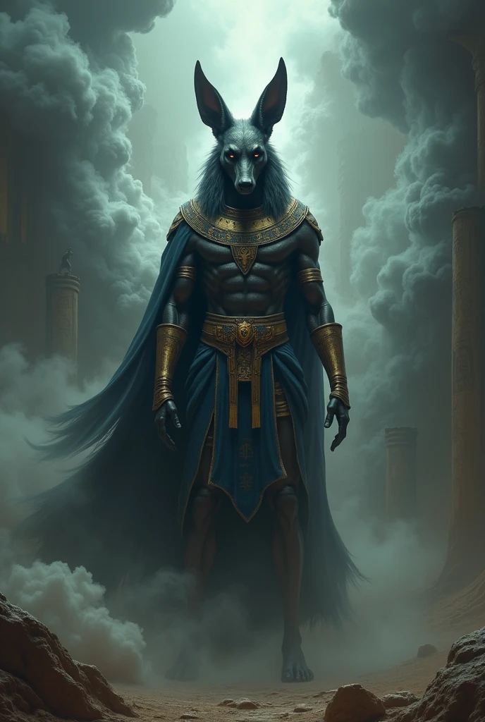 Anubis egyptian god magic dynamic smoke