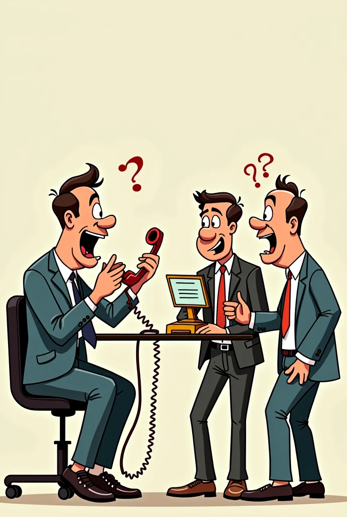Cartoon of a 4 man talking on the phone