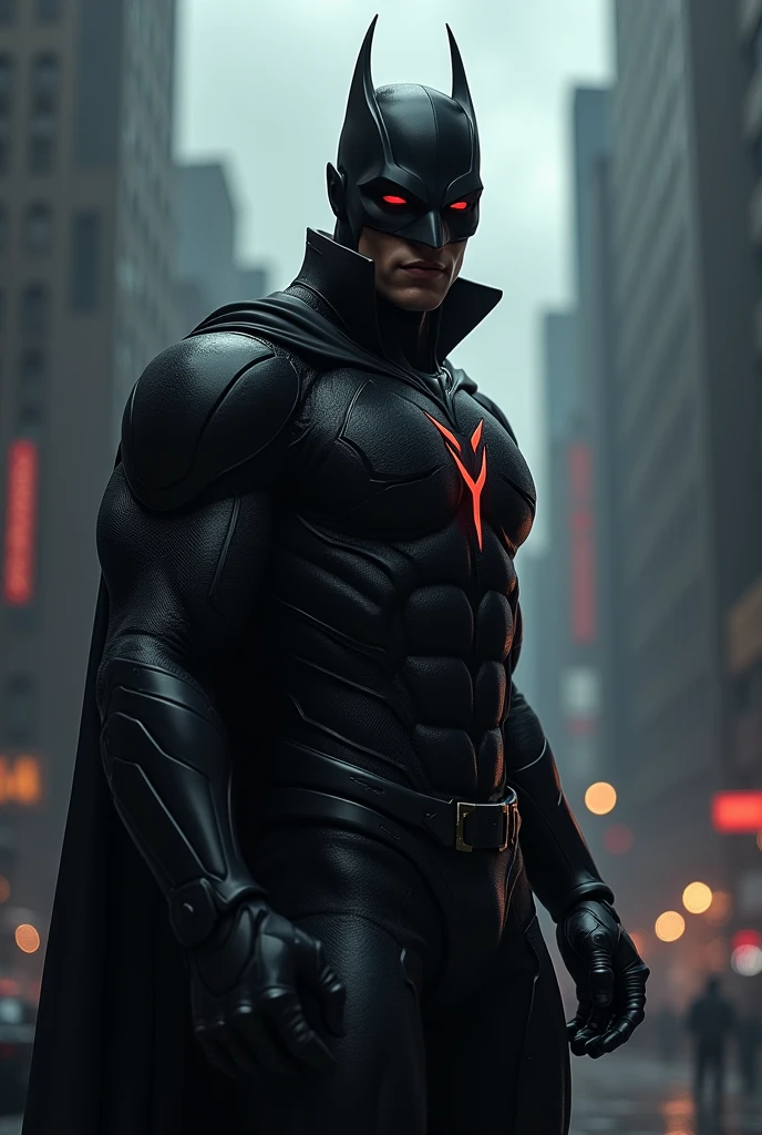 new super hero 2 with deamon powers rad and black suit without mask