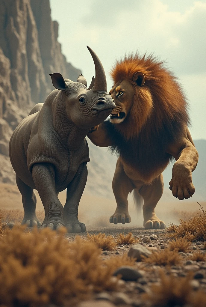 Rhino vs lion 