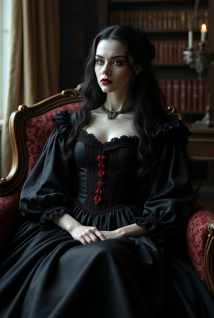 make a realistic Queen Bathory vampire with dark stuff