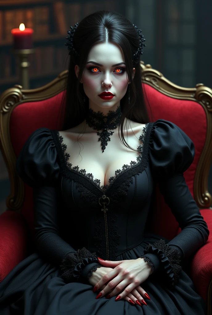 make a realistic Queen Bathory vampire with dark stuff