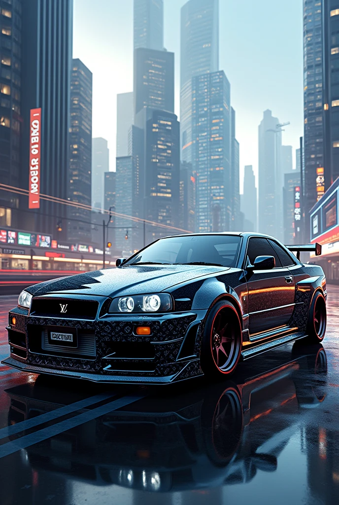 Create a profile picture of a Louis Vuitton skyline r34