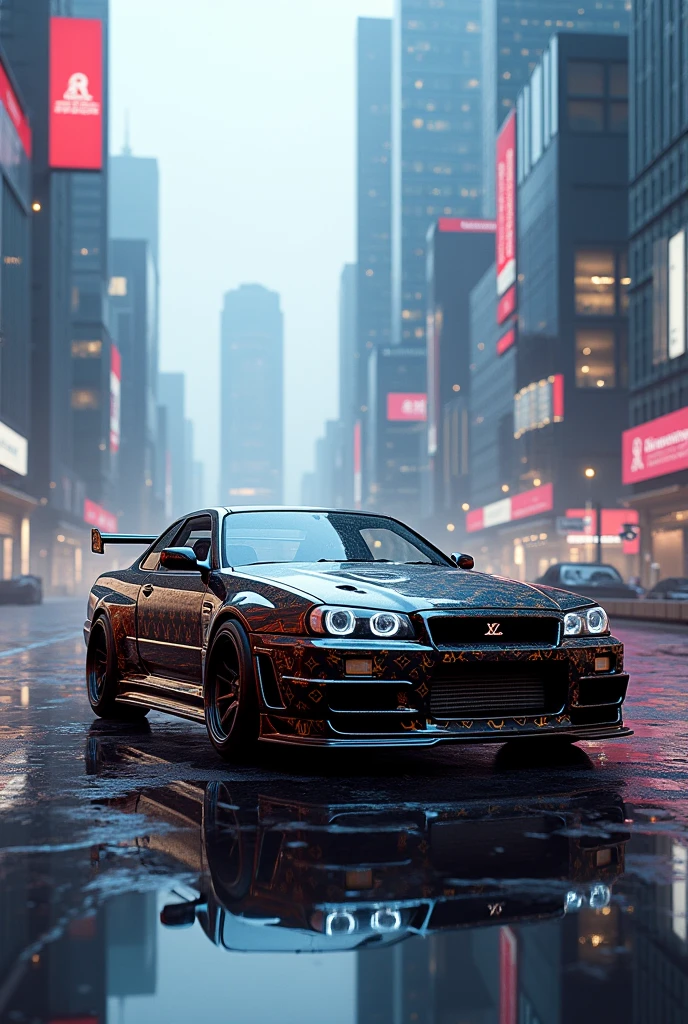 Create a profile picture of a Louis Vuitton skyline r34