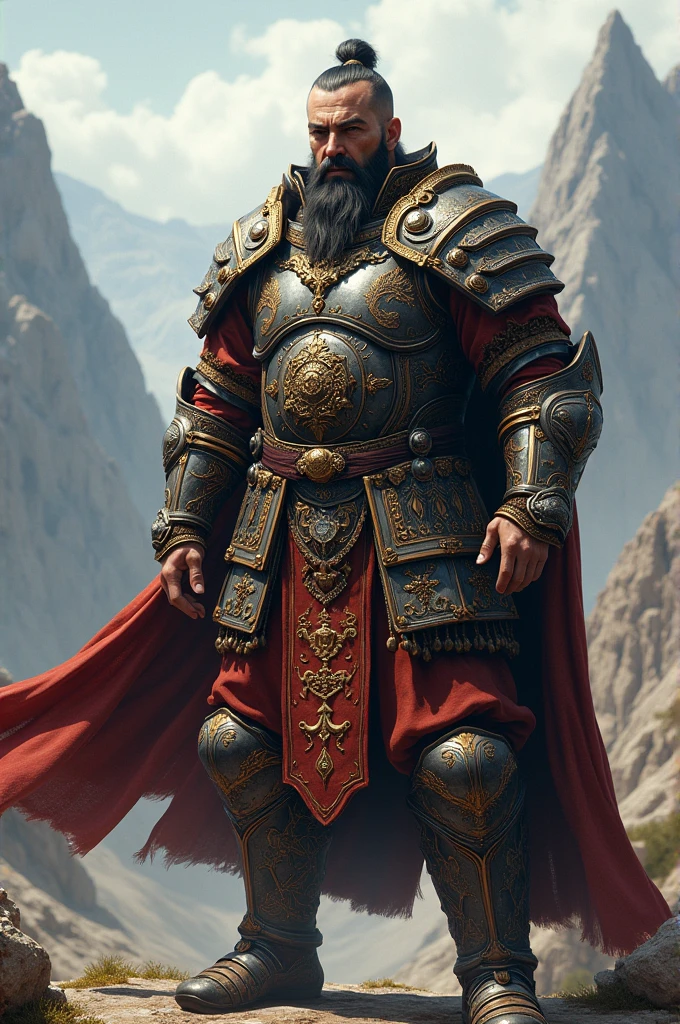 Uyghur warrior man armor RPG style 