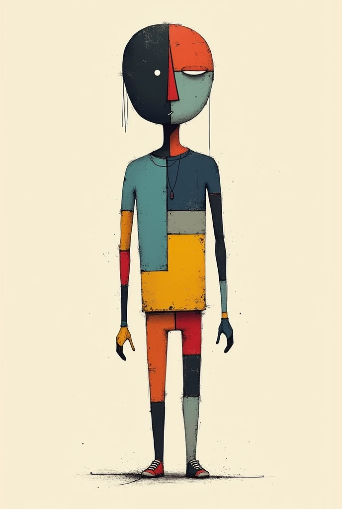 Stick Figure,Minimalism,High-end,Refactoring,Deconstructing art,Destruction aesthetics,Hand Painted,Color Blocks