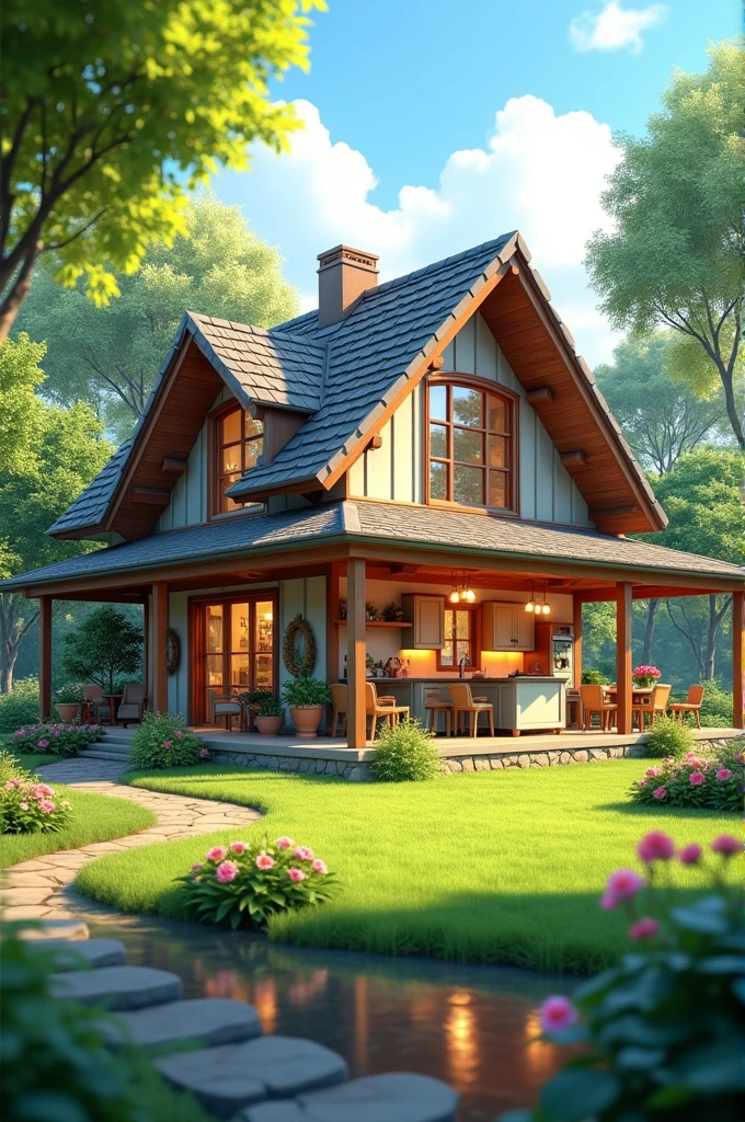 A home ,will show kitchen ,outside landscape
