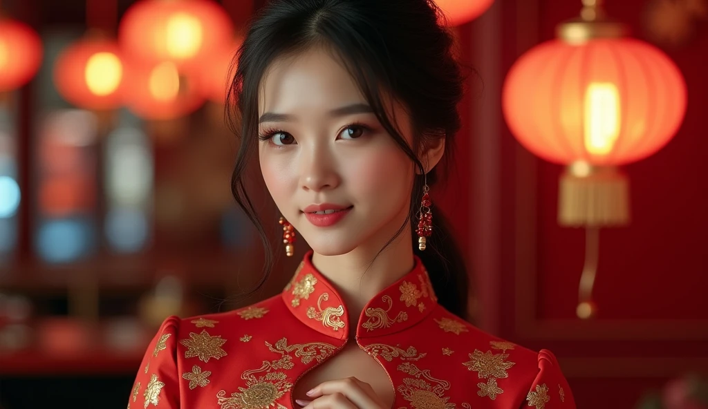 Cute chinese girl, wears chinese traditional shirt, ((big out from shirt)), ((i can see her pussy)), out, sex position, step sister, fatal position, realistic, i can see and pussy, big boobs, casino background