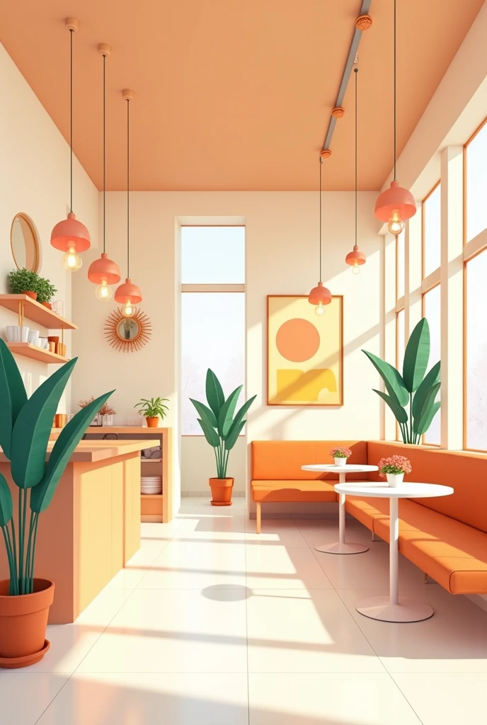 I want an image which will be the first screen shown to the user on a resturant app whose name is Gen Z Cafe without people and in portrait view.