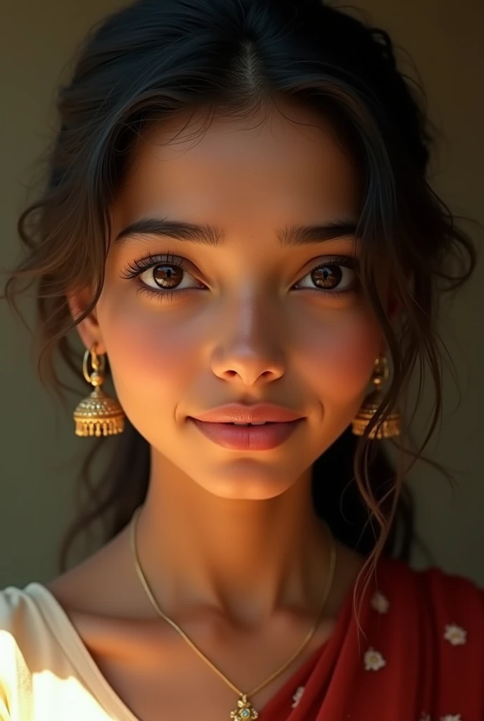 A beautiful Indian girl with clean and glowing face 