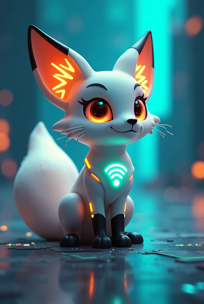 Theme: ASTRA is a small, agile and intelligent tech fox, with a modern style combined with technology and friendliness. The fox is a symbol of ingenuity, intelligence and adaptability, which is very suitable to represent IO.NET. Color: Using the main colors of blue and silver gray, combined with neon green light details along parts such as ears, tail and legs to create a sense of advanced technology. Orange or yellow accents can be added to the eyes and tail to express energy and alertness. Appearance: ASTRA has a slim body, bright eyes and lively expressions. ASTRA's tail is long and has glowing details like electronic circuits or energy rays, representing the connection and speed of information. Symbol: ASTRA carries a small IO.NET symbol on its chest or ears, showing its close connection with the IO community. Small details like circuit boards or wifi images can be added to emphasize the technology element.