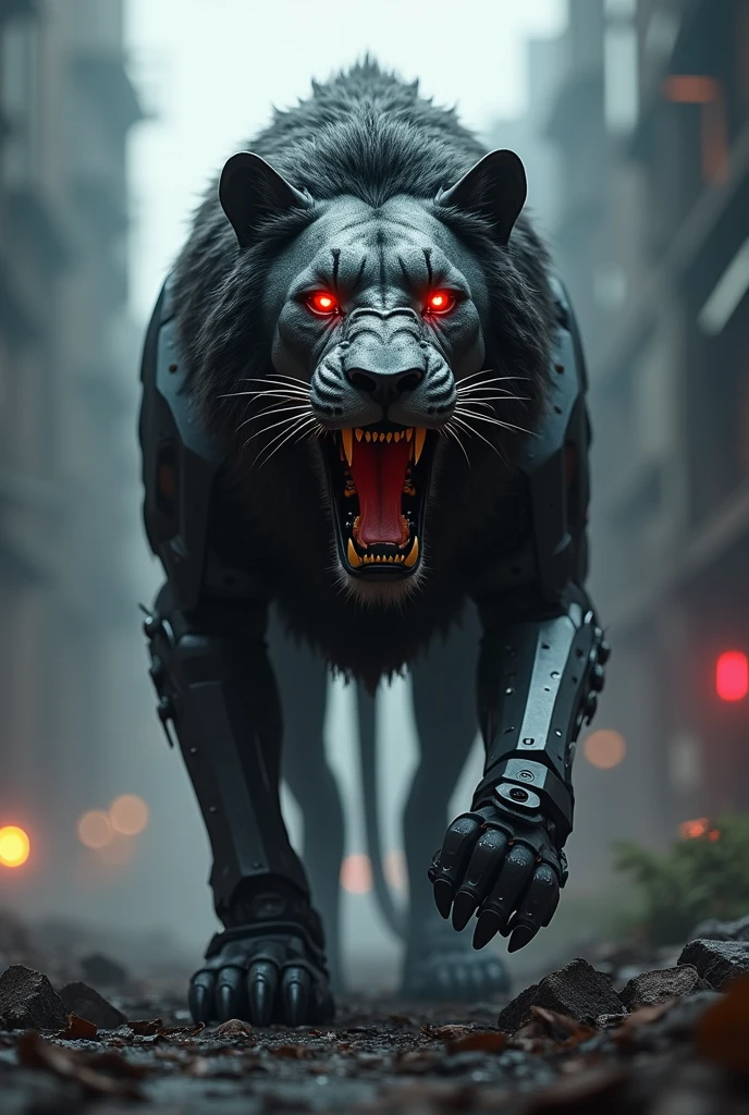 Lion Robot withdrawal eye red