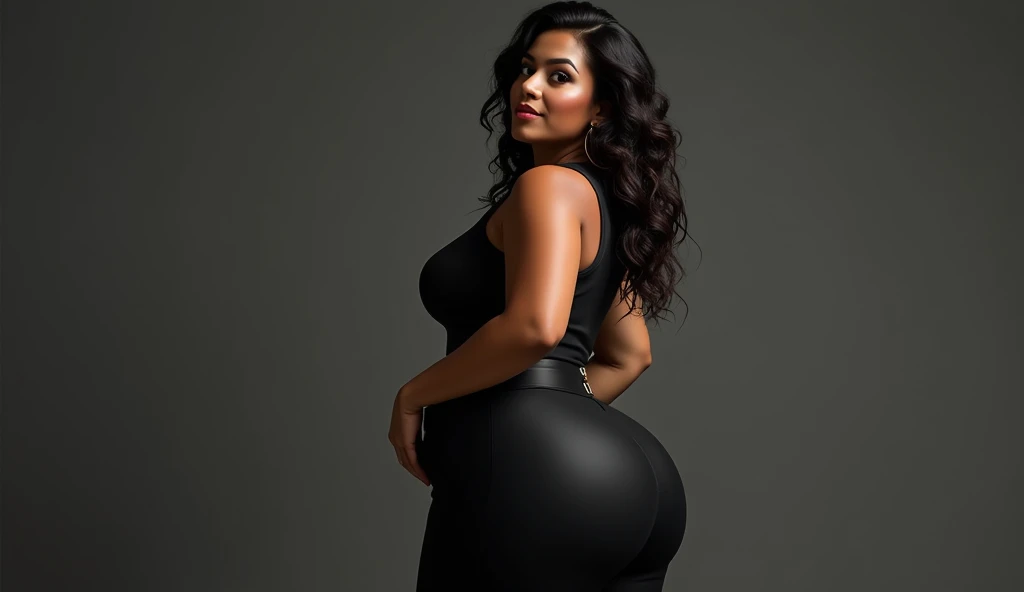 One woman in black pant big Ass