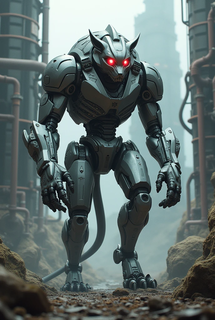 Lion Robot with eye red body