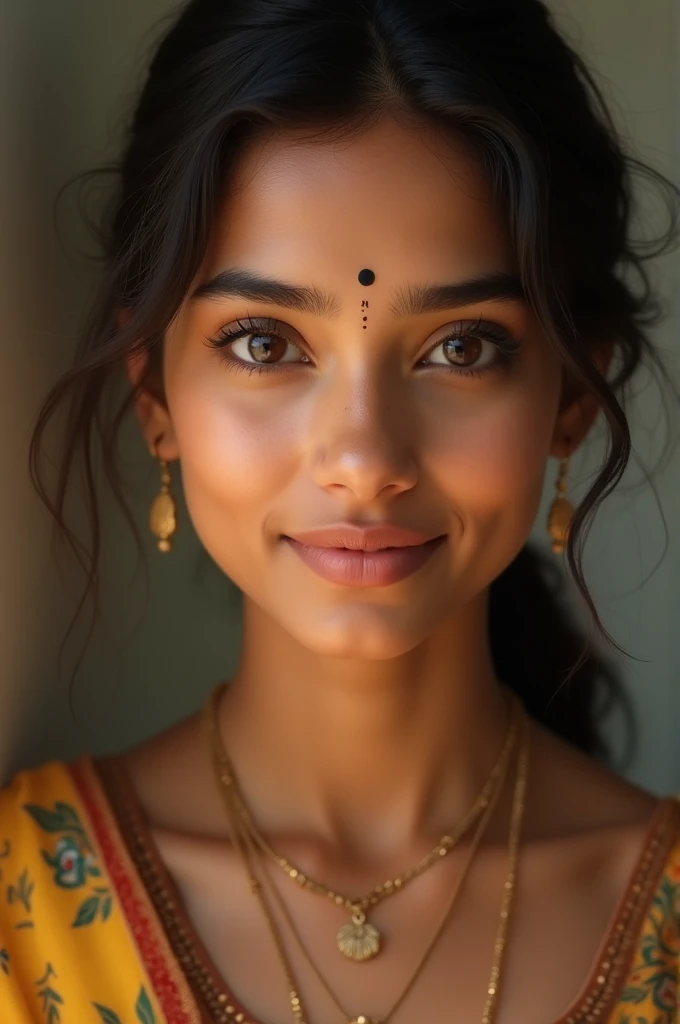 A beautiful Indian girl with clean and glowing face