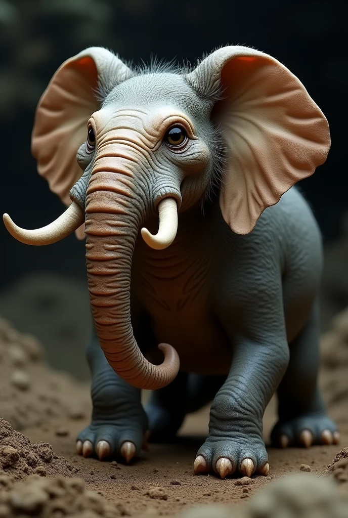 Animal consisting of mole and elephant