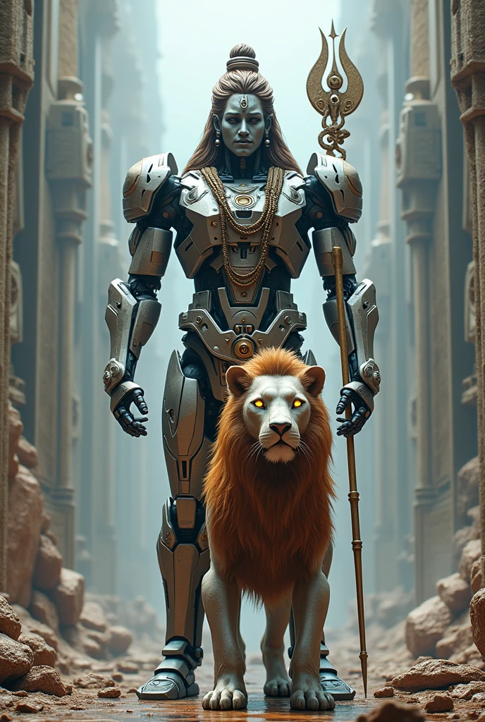 Bhagwan shankar with lion is a robot