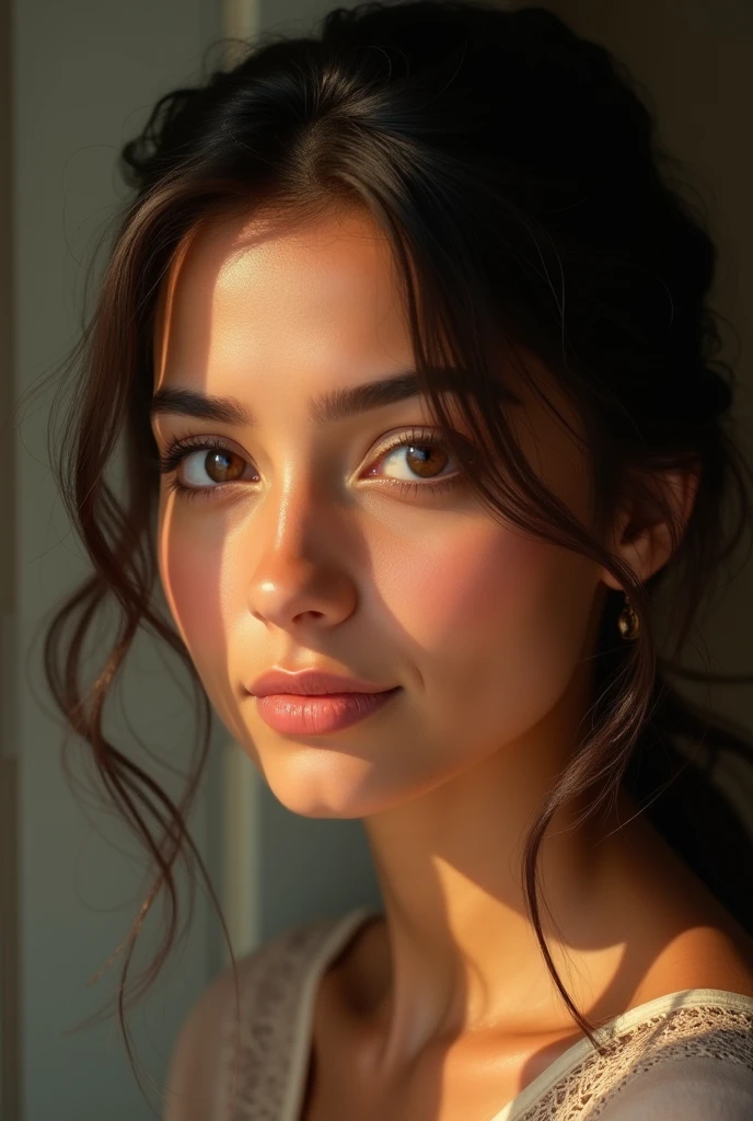 Punjabi girl with shiny brown eyes and no makeuo