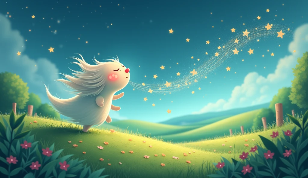create a cartoon The wind it hums a lullaby