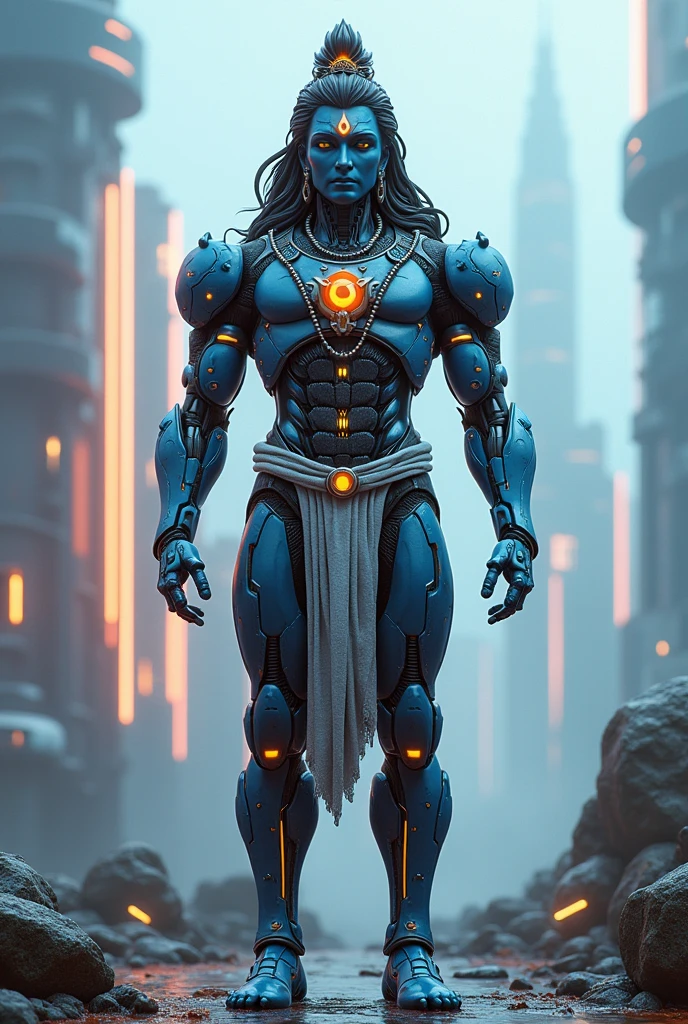 Bhagwan shankar with   robot 