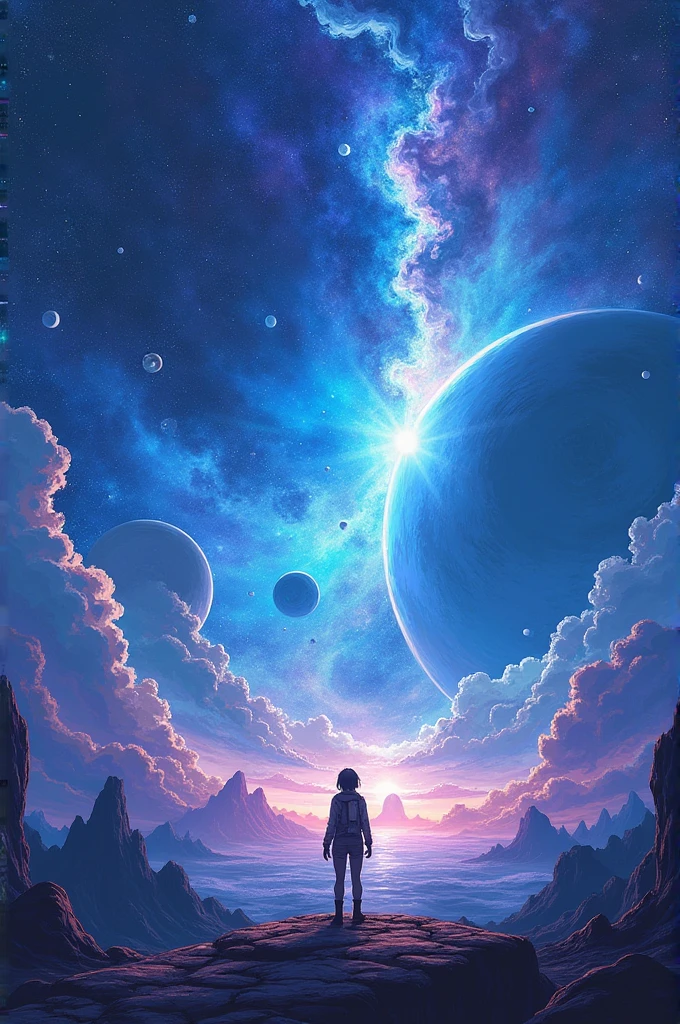 An anime style space scenary