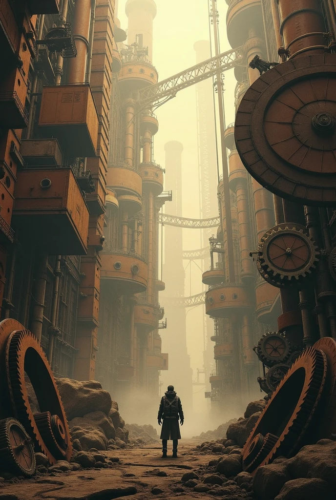 steampunk,far and near method, gear,High resolution, Highest quality, 