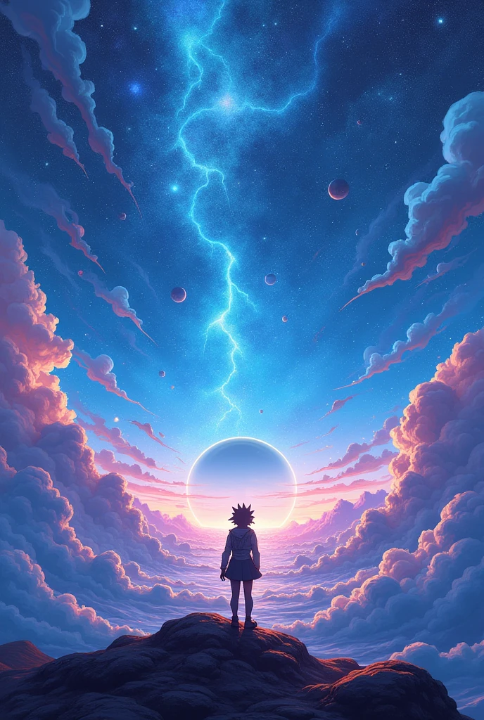 An anime style space scenary