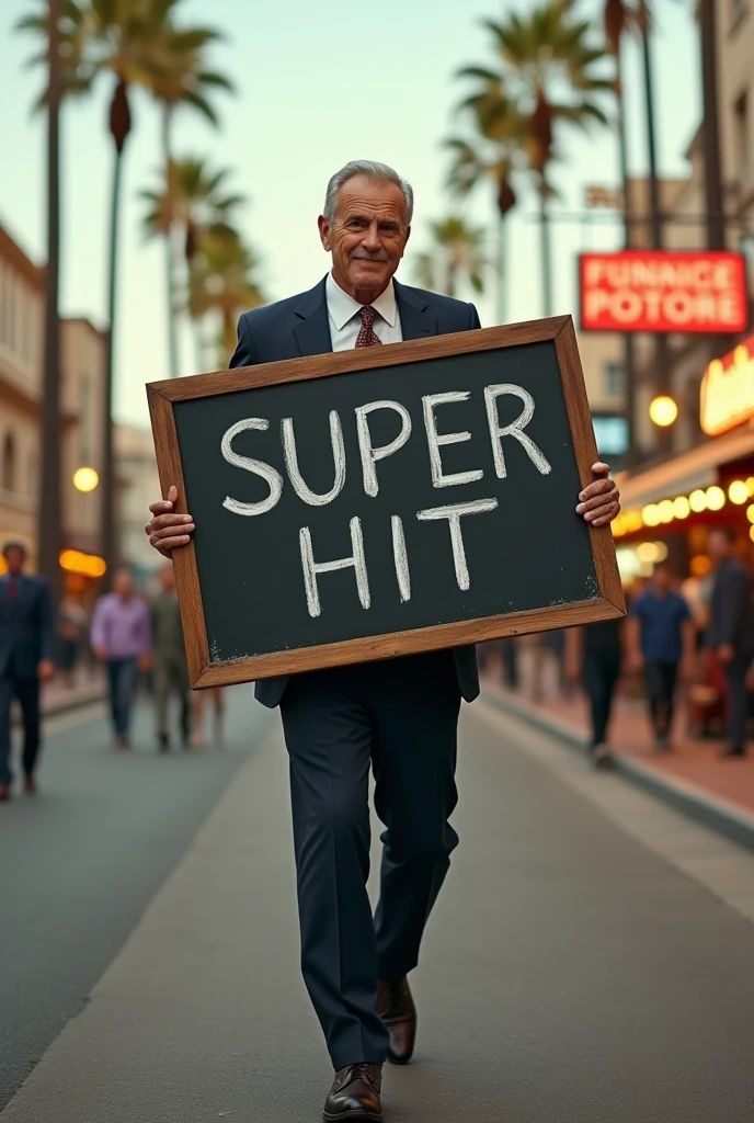 A man walking with looking write on a board super hit hollywood 
