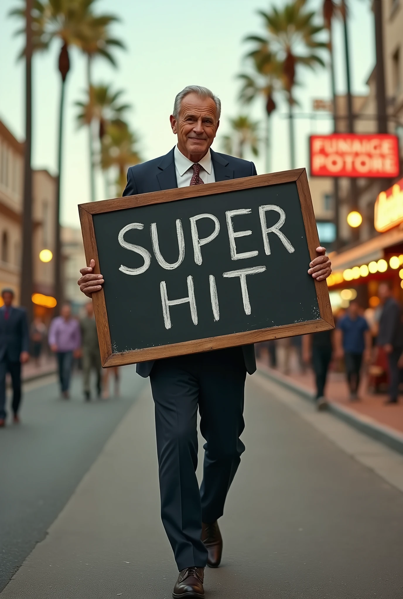 A man walking with looking write on a board super hit hollywood 
