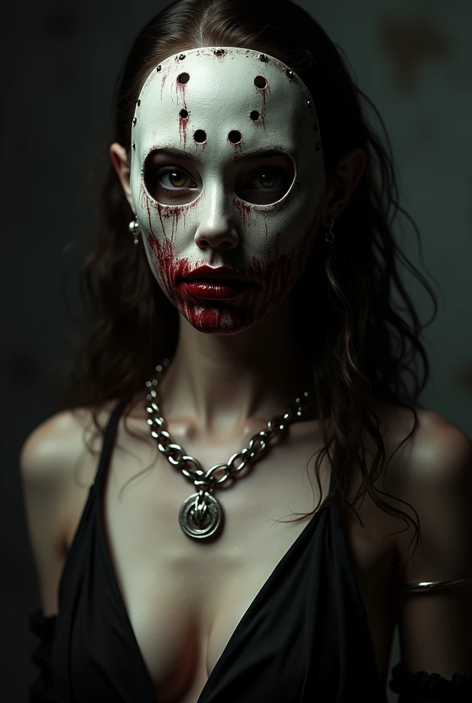 Sexy girl with saw mask