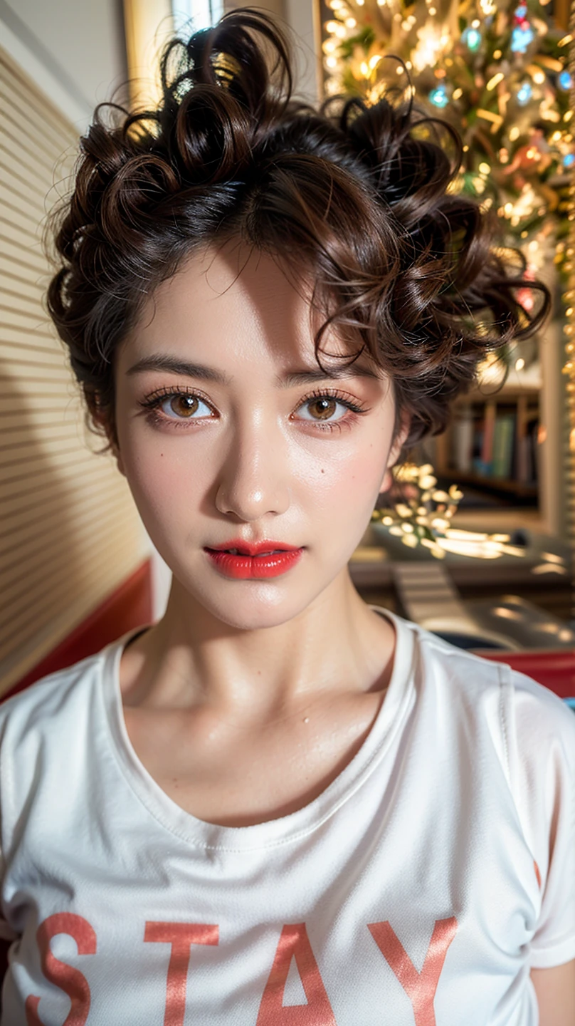 Best quality,masterpiece,ultra high res,(photorealistic:1.4),1girl,fine fabric emphasis,(Eyelashes:1.3),glitter eyeshadow,(red lips:1.5)