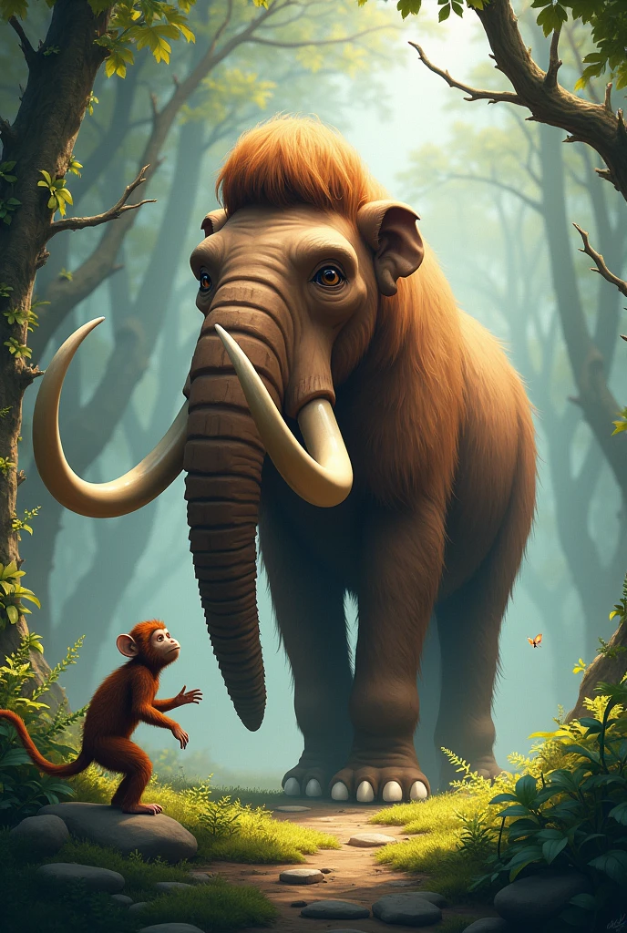 Monkey and mammoth