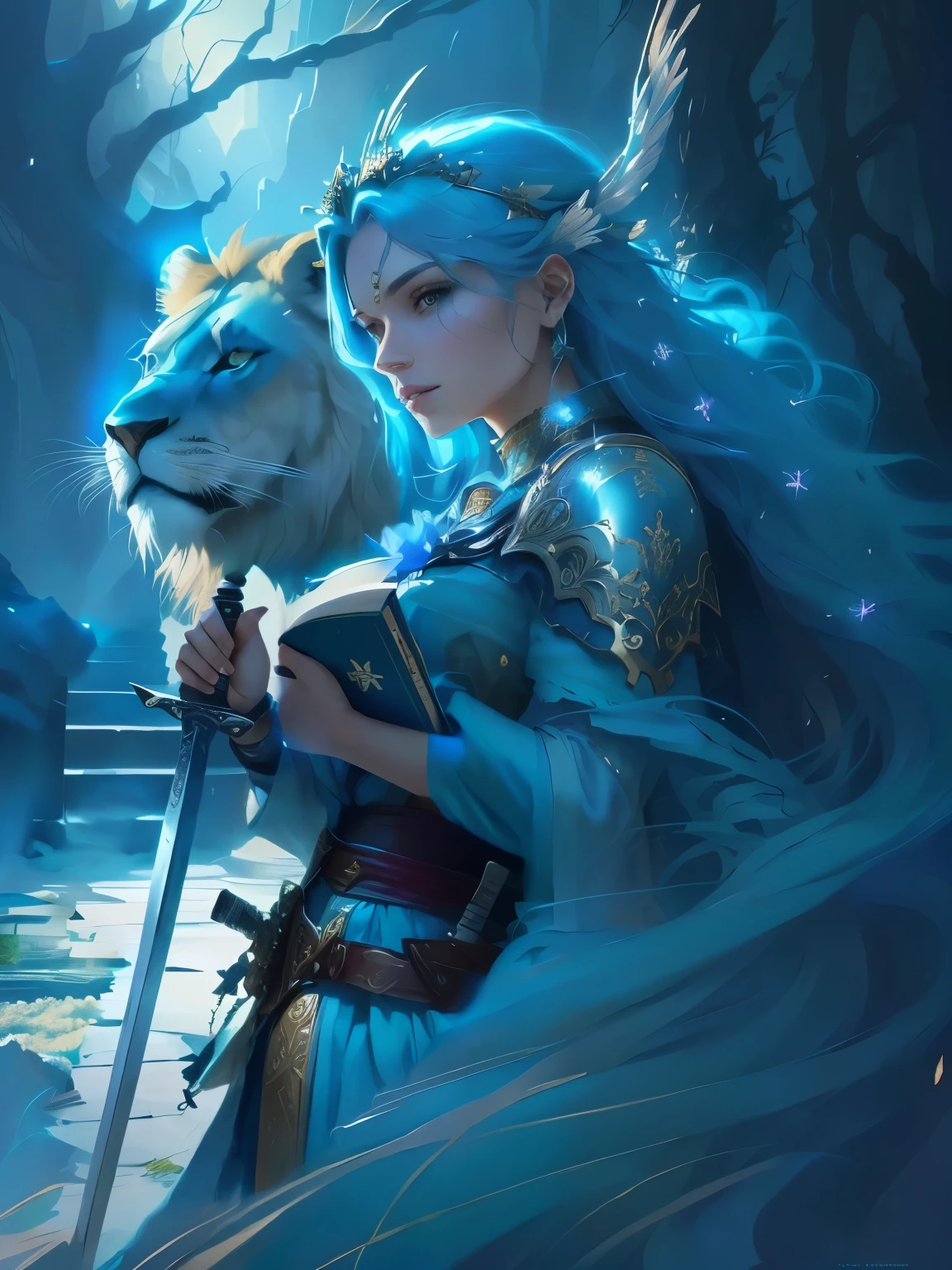 Holding a book