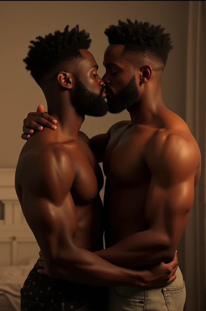 2 Black men kissing