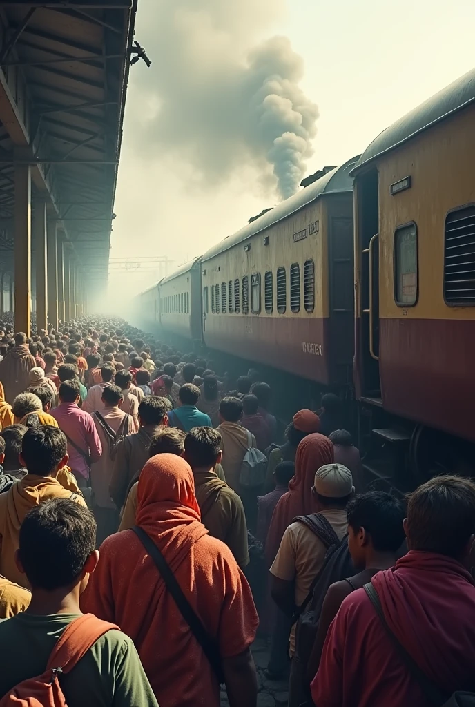 Lots of people leave India in train