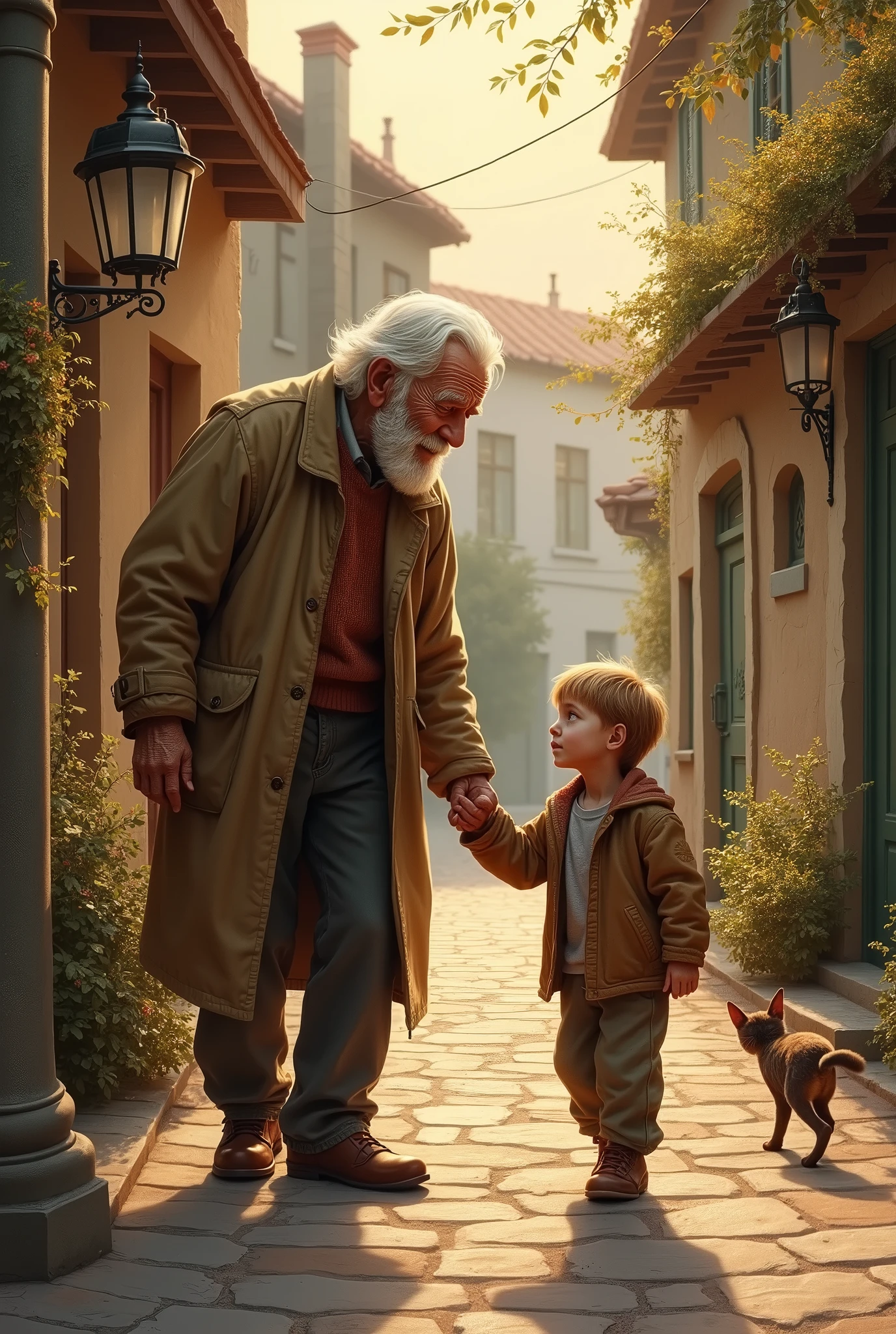 Prompt 1: A kind-hearted old man helps a lost child find his way home