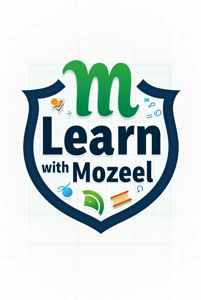 For a YouTube channel named "Learn with Mozeel" that focuses on teaching maths and physics, your logo should be both educational and visually engaging. Here’s a concept idea for your logo design:

### **1. ** **Logo Shape:**
   - **Circular or Shield Shape**: A circular or shield-shaped logo is modern and easily recognizable, especially on social media platforms. It also symbolizes inclusiveness and protection, indicating that the channel is a safe space for learning.

### **2. ** **Central Elements:**
   - **Math Symbols**: Incorporate symbols like π (pi), √ (square root), and Σ (sigma). These can be arranged creatively around the text or as part of a pattern.
   - **Physics Symbols**: Include elements like an atom, a sine wave, or even a simple lightbulb to represent ideas and knowledge.
   - **Books or a Chalkboard**: These represent education and can be stylized to fit with the math and physics symbols.
   - **Integrate your Initials**: Since the channel name includes "Mozeel," consider integrating an "M" into the design, possibly stylized as a book spine or part of a formula.

### **3. ** **Text Design:**
   - **Typography**: Use a clean, modern font for "Learn with Mozeel." You might want to have "Learn" in one style and "with Mozeel" in another to create a hierarchy. For example, "Learn" could be in a bold, uppercase font, while "with Mozeel" is in a more playful or script font.
   - **Color**: Use colors associated with learning and trust. Blue is often associated with intelligence and trust, while green can symbolize growth and learning. You could also use black and white for a chalkboard effect with splashes of bright colors for accents.

### **4. ** **Background Elements:**
   - **Grid/Graph Paper Background**: A subtle background of grid or graph paper could reinforce the academic theme.
   - **Geometric Shapes**: Incorporate geometric shapes like circles, triangles, and lines to symbolize the precision and logic of math and physics.

### **5. ** **Color