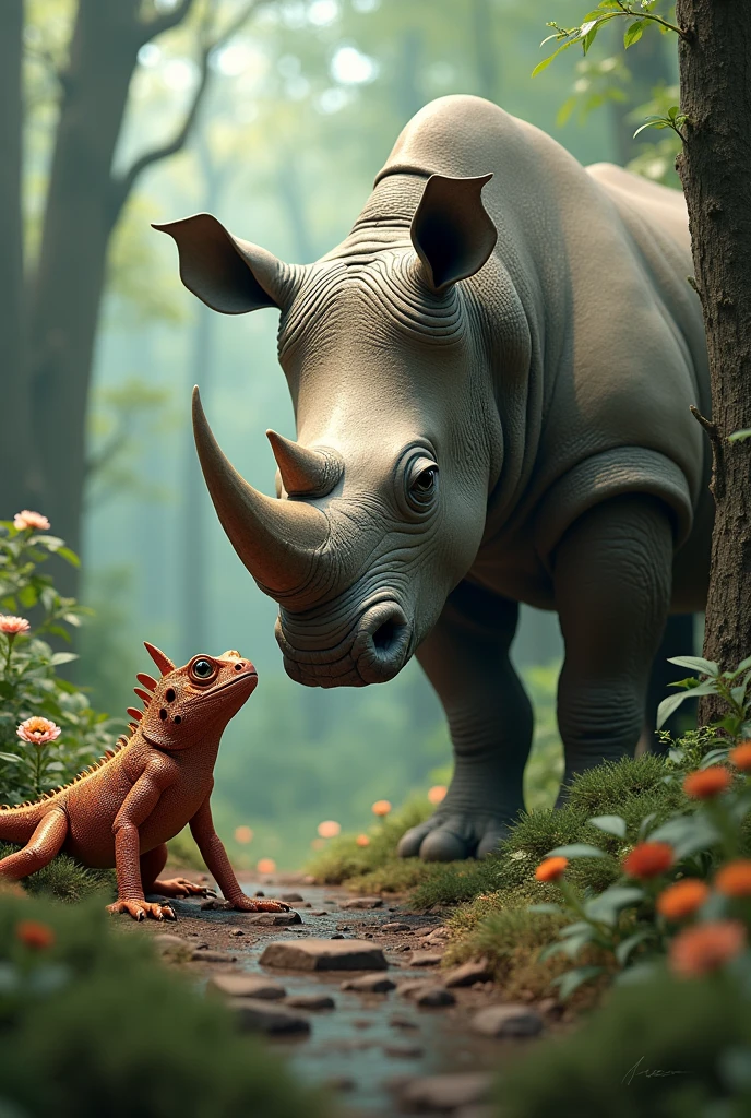 Rhino and Lizard
